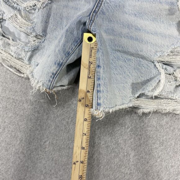 Aeropostale Shorts Womens Size 32 Blue Jean Destroyed Button Fly Denim Cut Off - Picture 8 of 11
